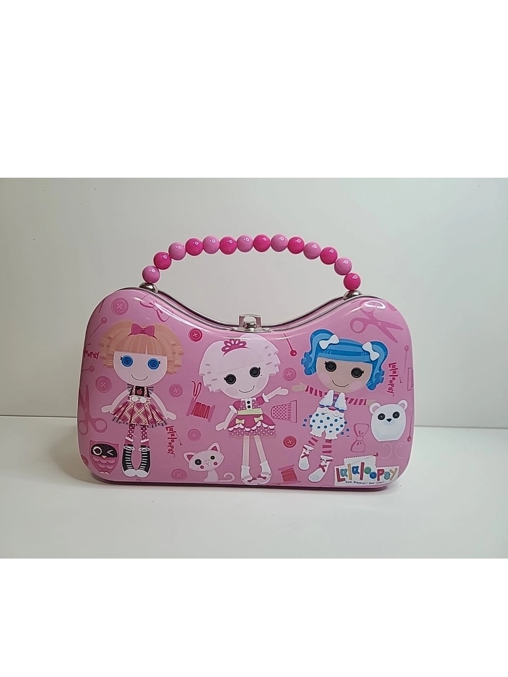 Lalaloopsy Pink Tin Carry Case with Beaded Handle